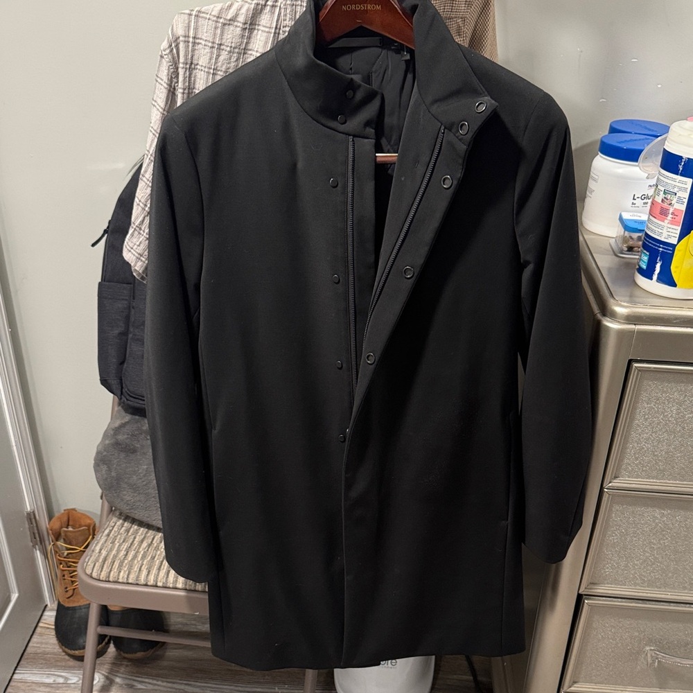 Theory Men's Classic Black Trench Coat